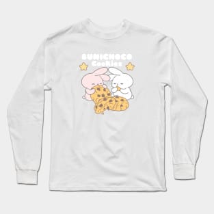 Cute Bunnies Enjoying Chocolate Cookies Long Sleeve T-Shirt